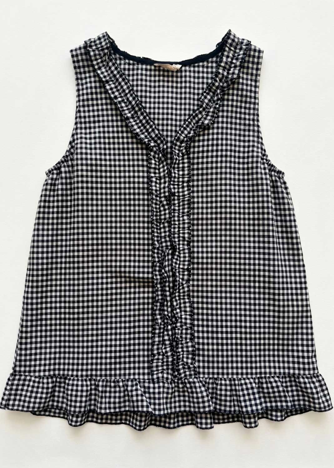 Haven Black Gingham Frill Top