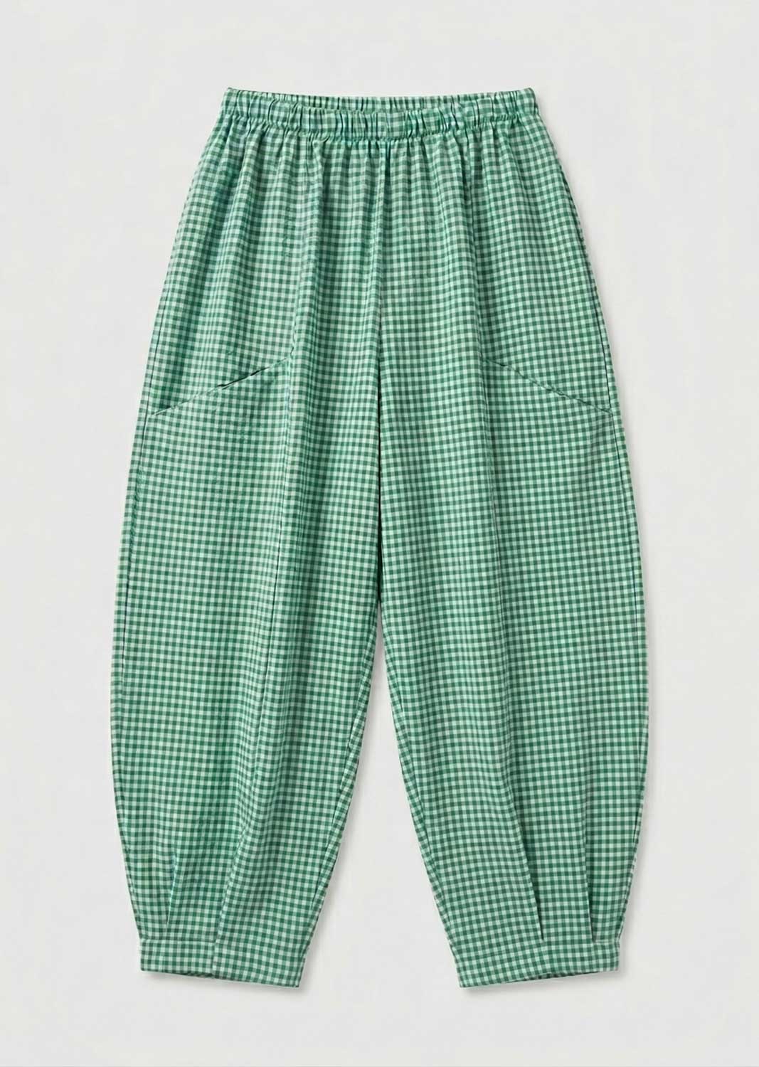 gingham green check pants 