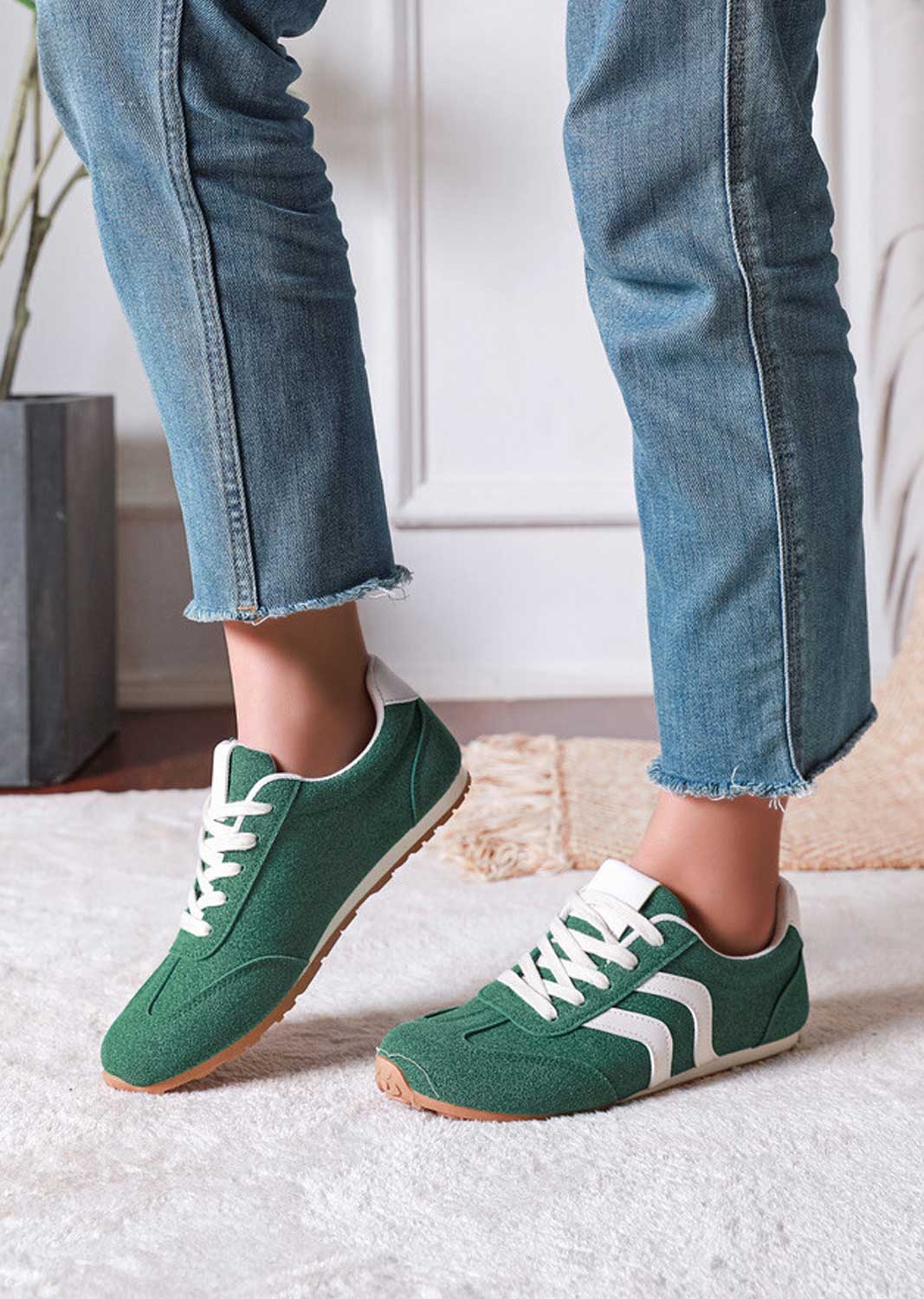 Harper Contrast Trainers Green
