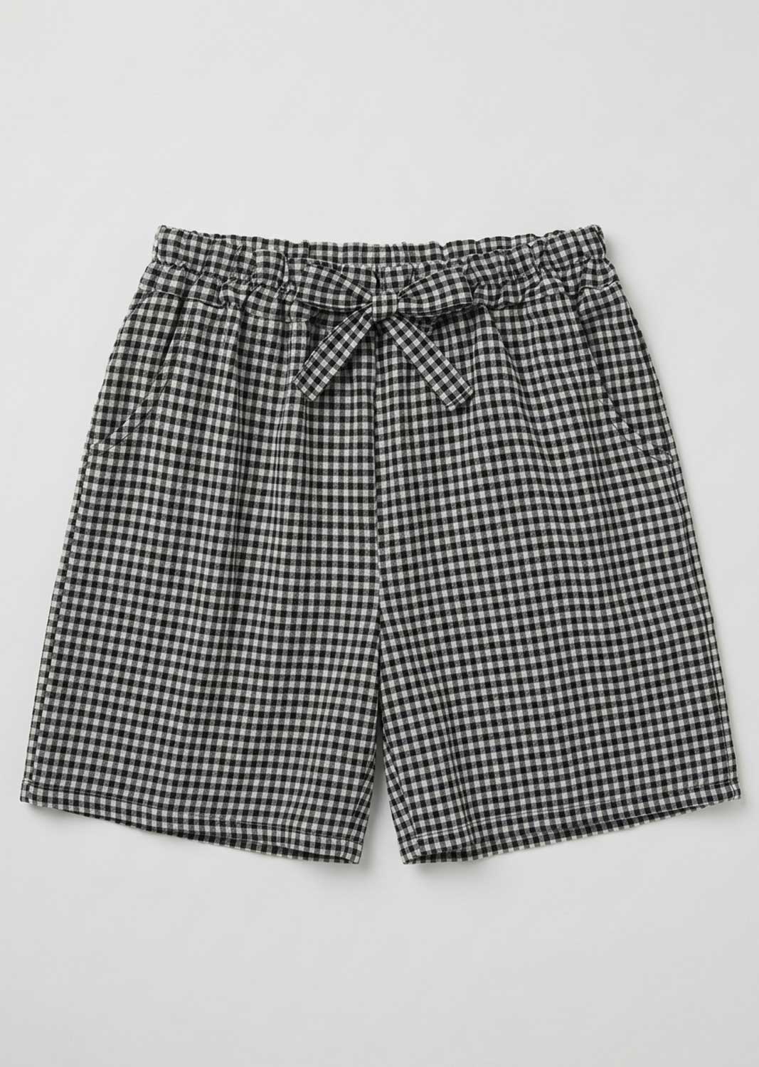 black gingham shorts