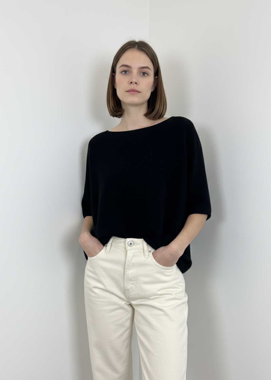 soft knit top black 