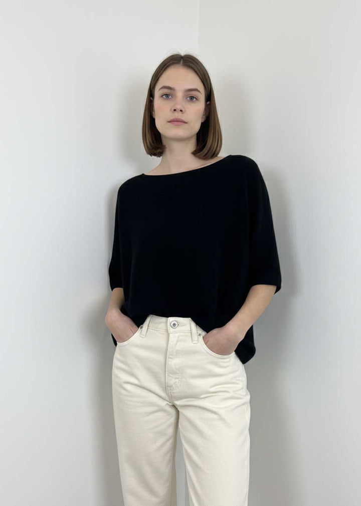 soft knit top black 