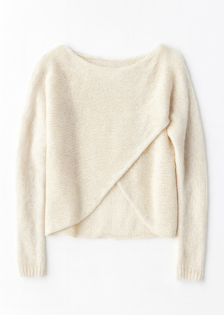 Jane Crossover Knit Jumper Cream