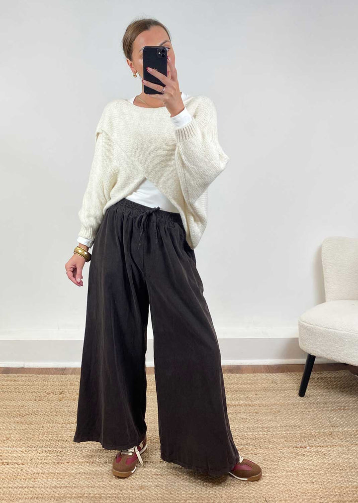 Jane Crossover Knit Jumper Cream
