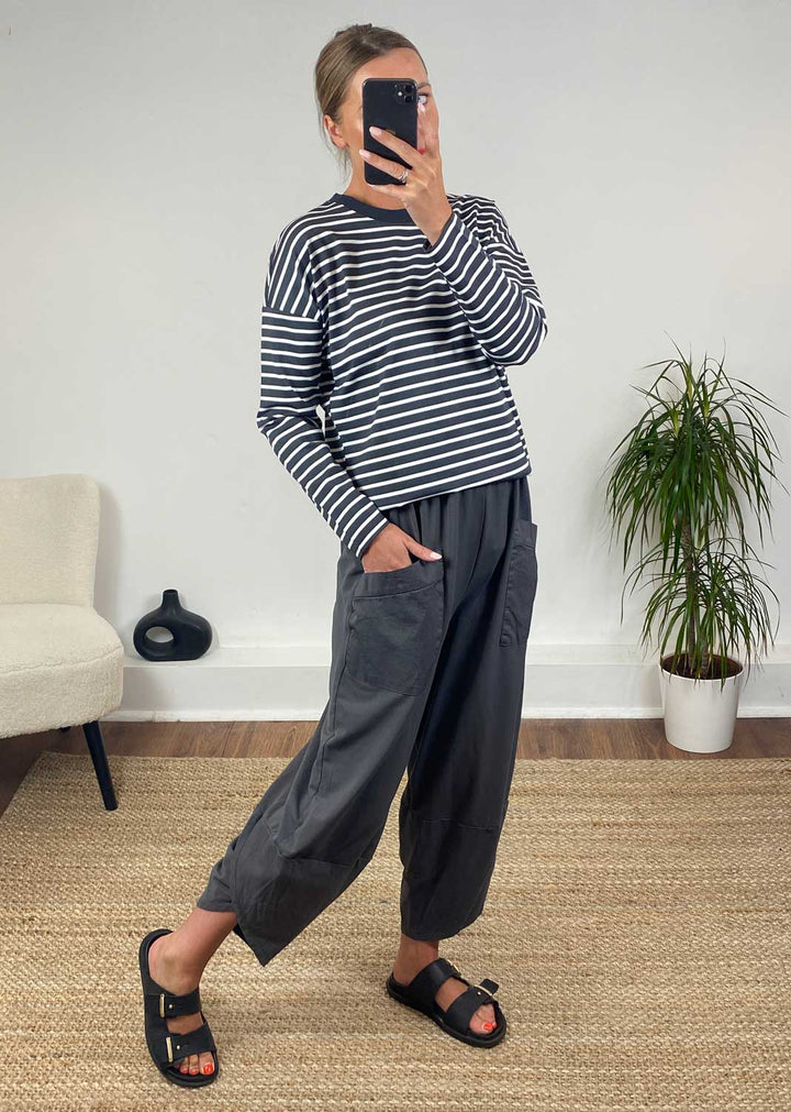 Jersey Barrel Pocket Pants in Slate Grey
