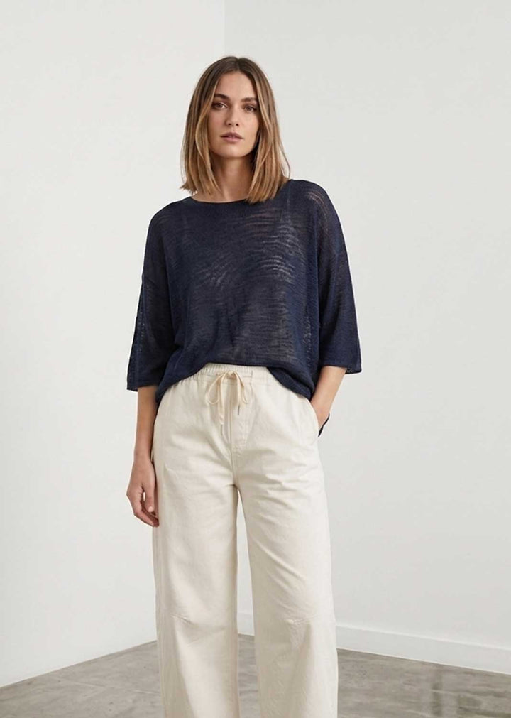 Josie Navy Fine Knit Top