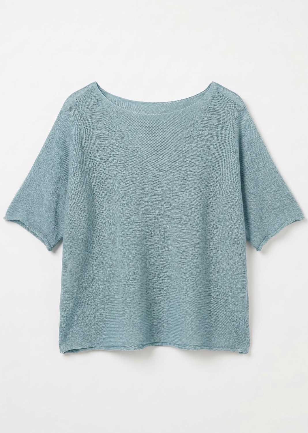 Josie Duck Egg Fine Knit Top
