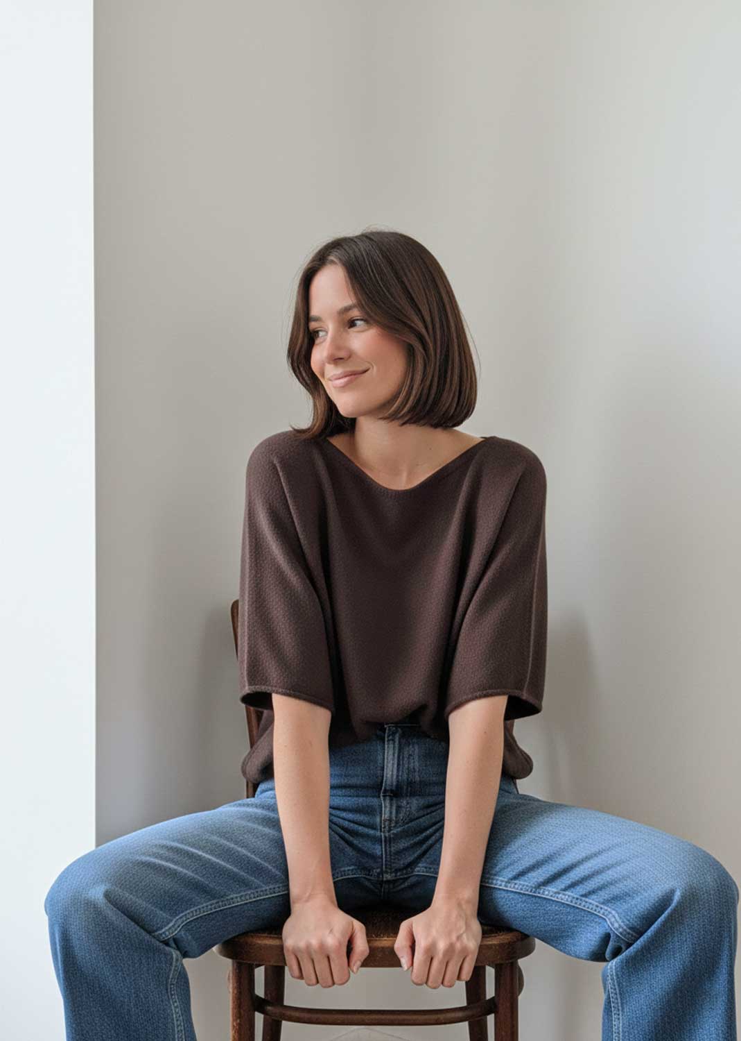 brown soft knit jumper 