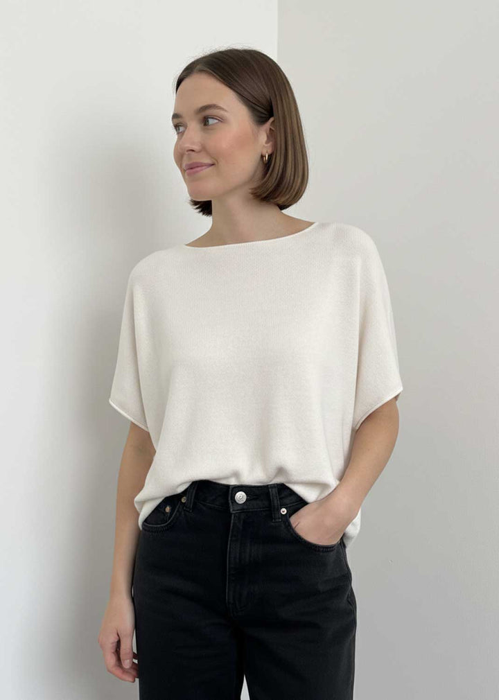 soft knit top ivory 