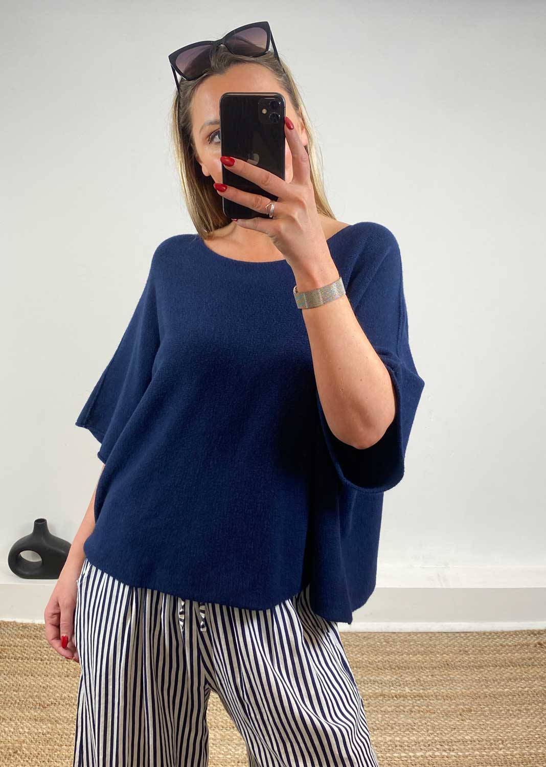 Juliette Knit Top Navy
