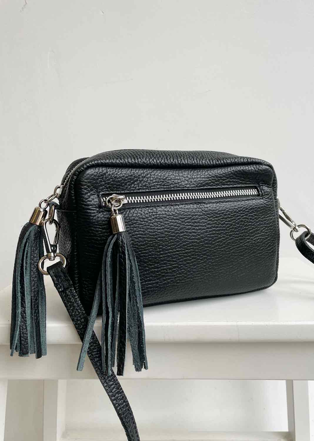 Black Leather Camera Bag