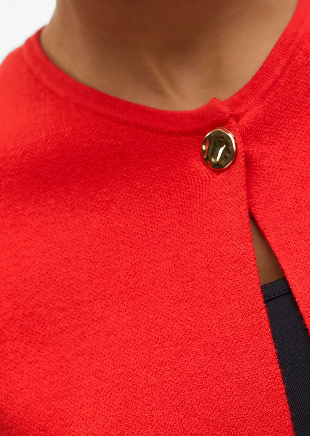 Leona Button Cardigan in Red