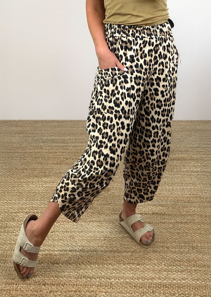 Leopard Barrel Pants