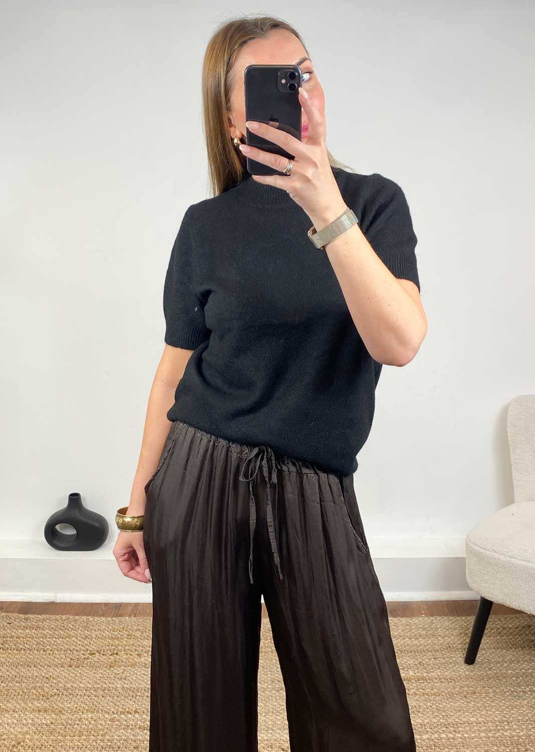 Libby Soft Knit Top  Black