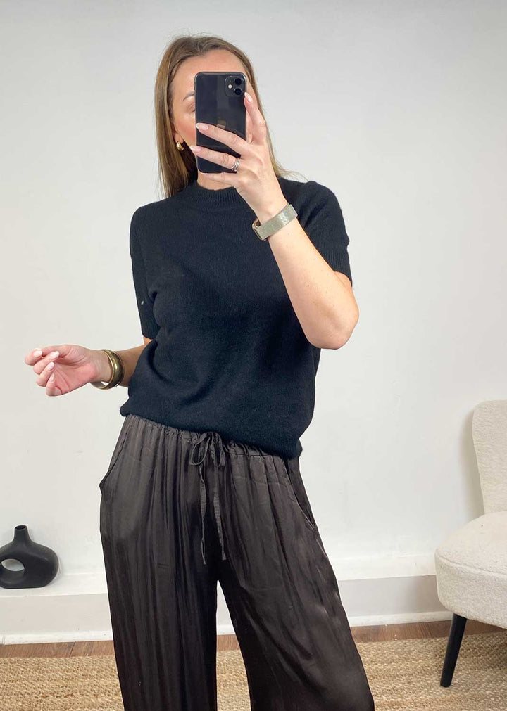 Libby Soft Knit Top  Black