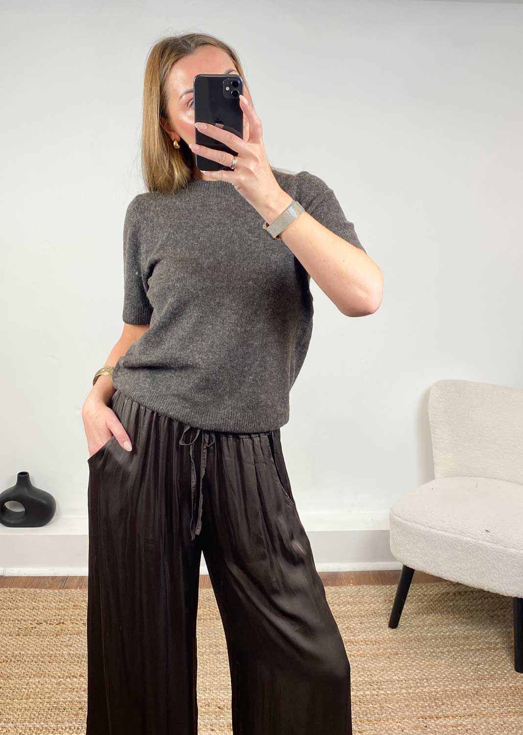 Libby Soft Knit Top Brown