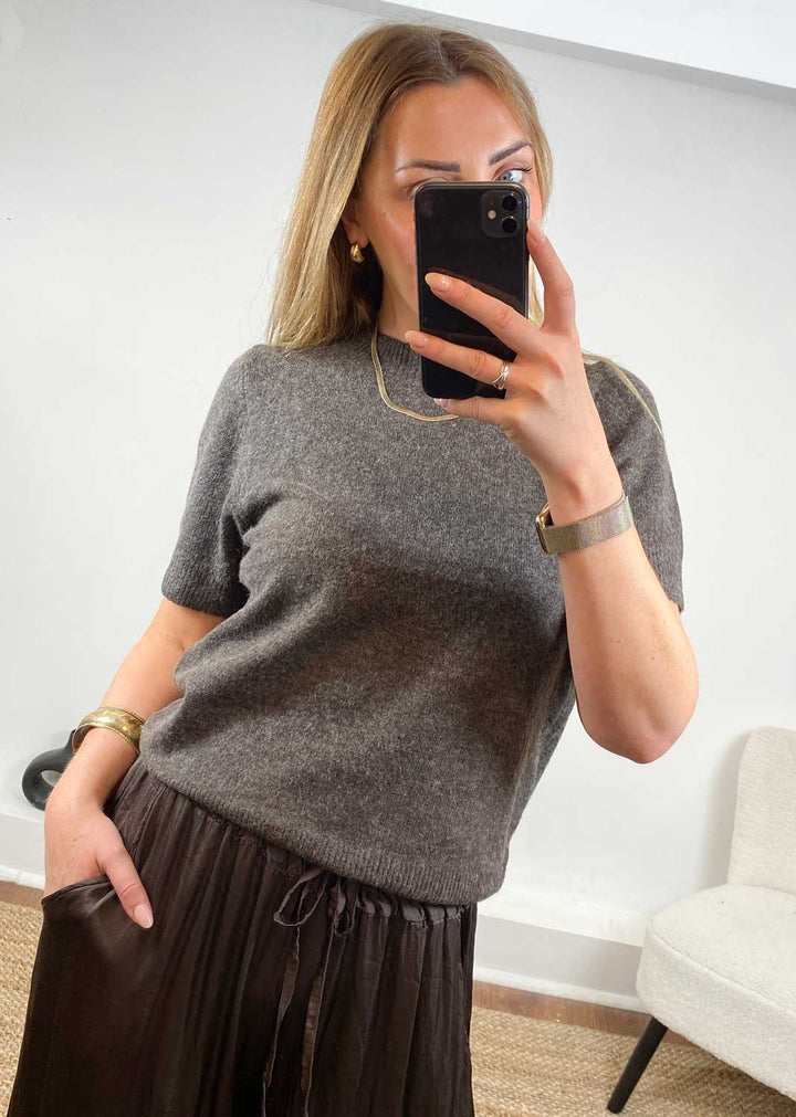 Libby Soft Knit Top Brown