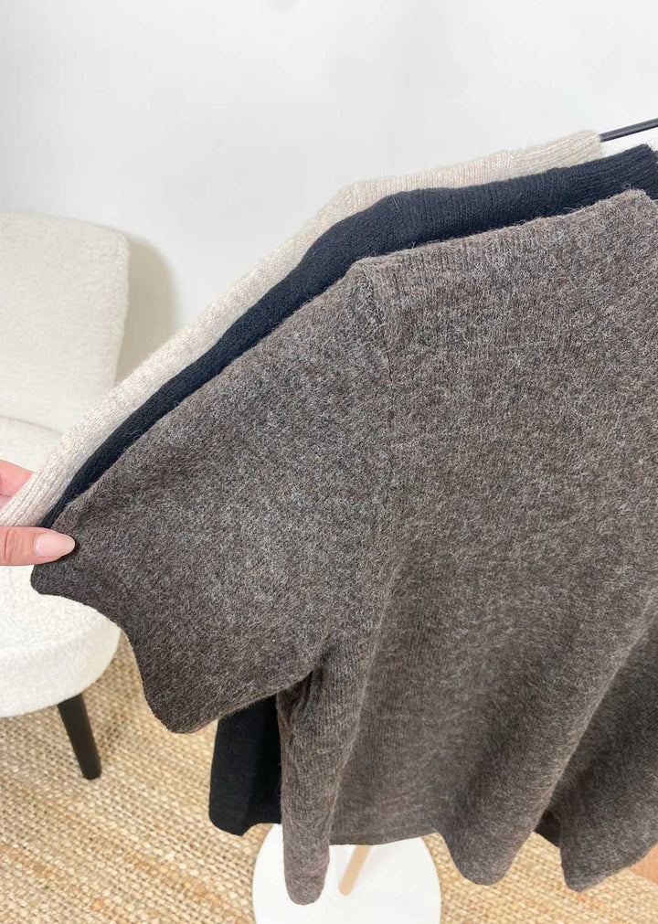 Libby Soft Knit Top Brown