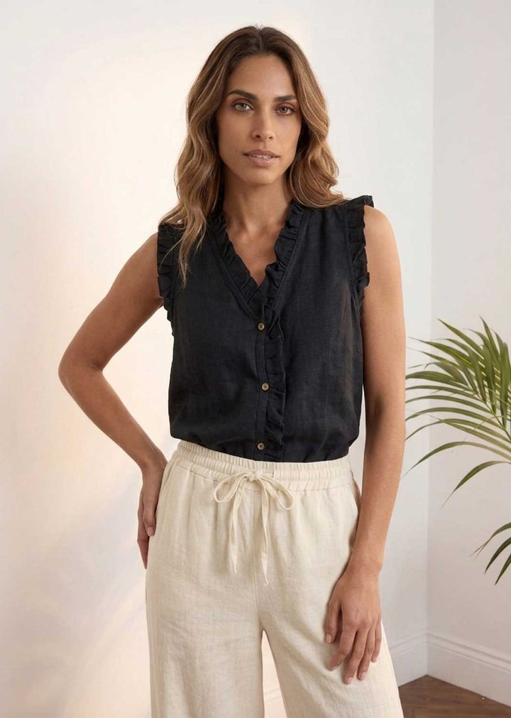 black linen top 