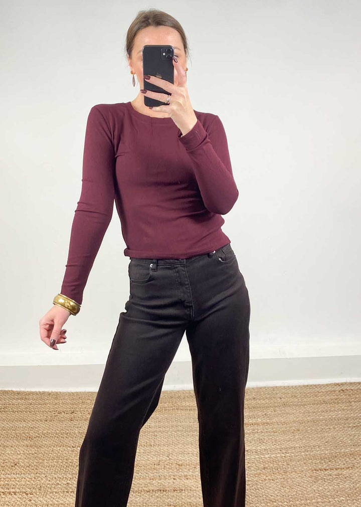 Lora Burgundy Base Layer Top