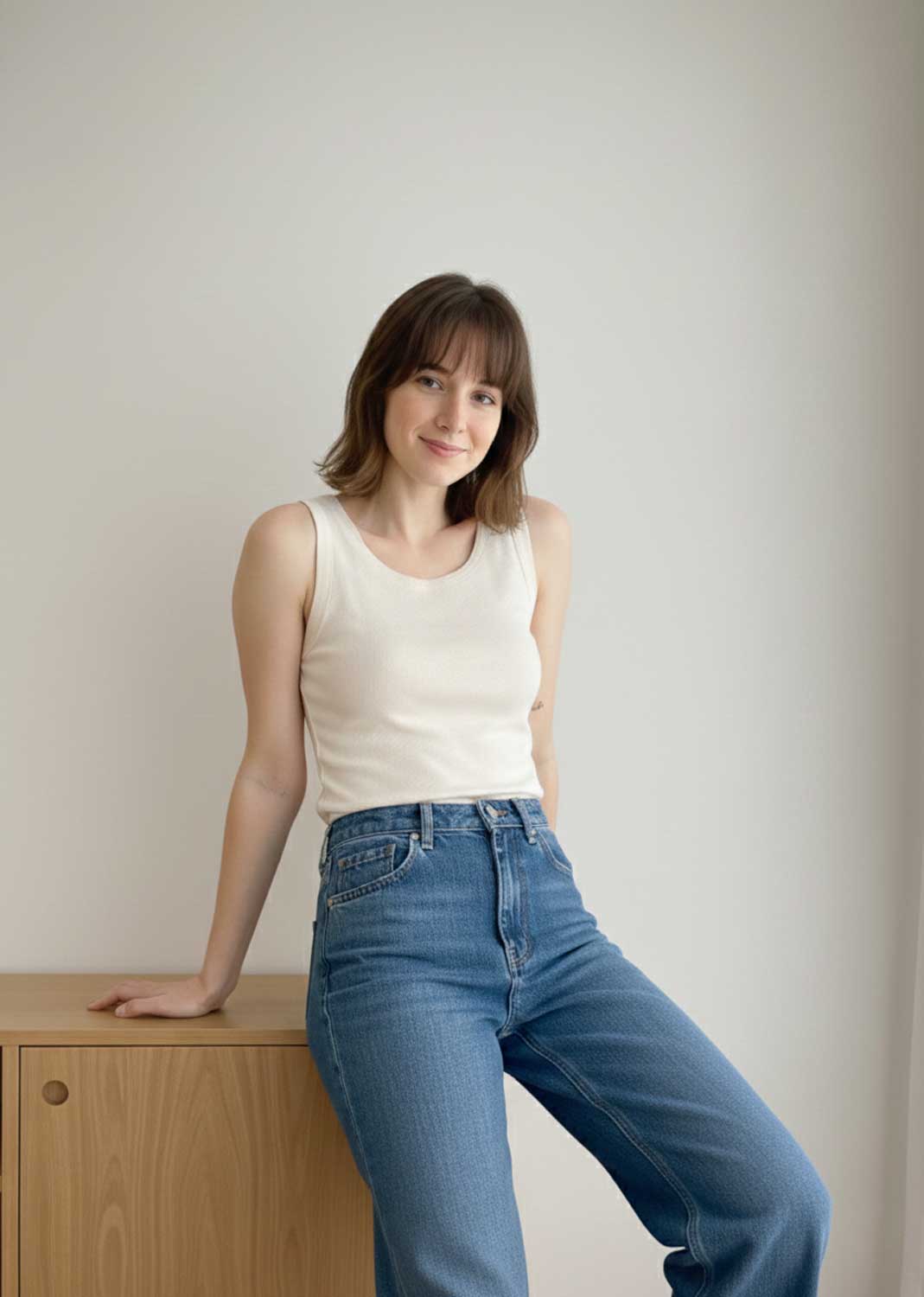 fleece lined basic vest crea