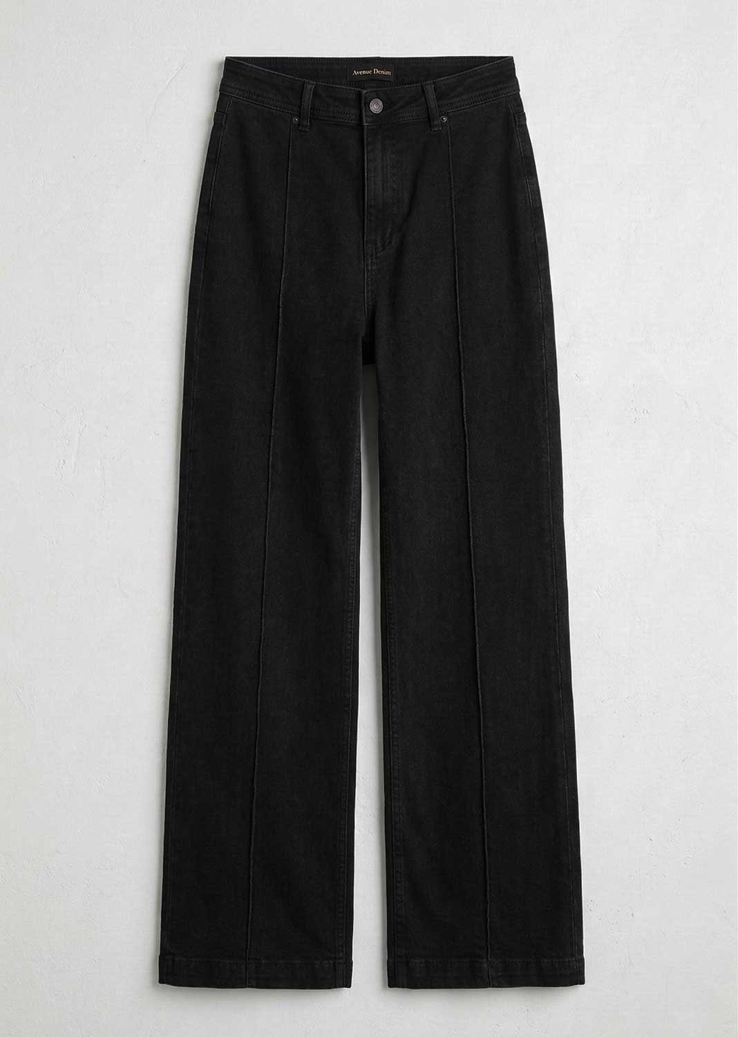 Dara Wide Leg Pintuck Jeans Black