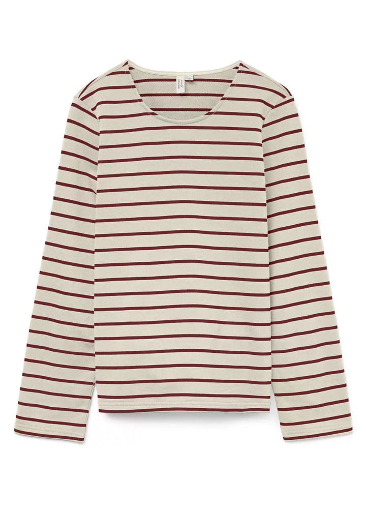 Women's Cream & Burgundy Stripe Jersey Top £39.99