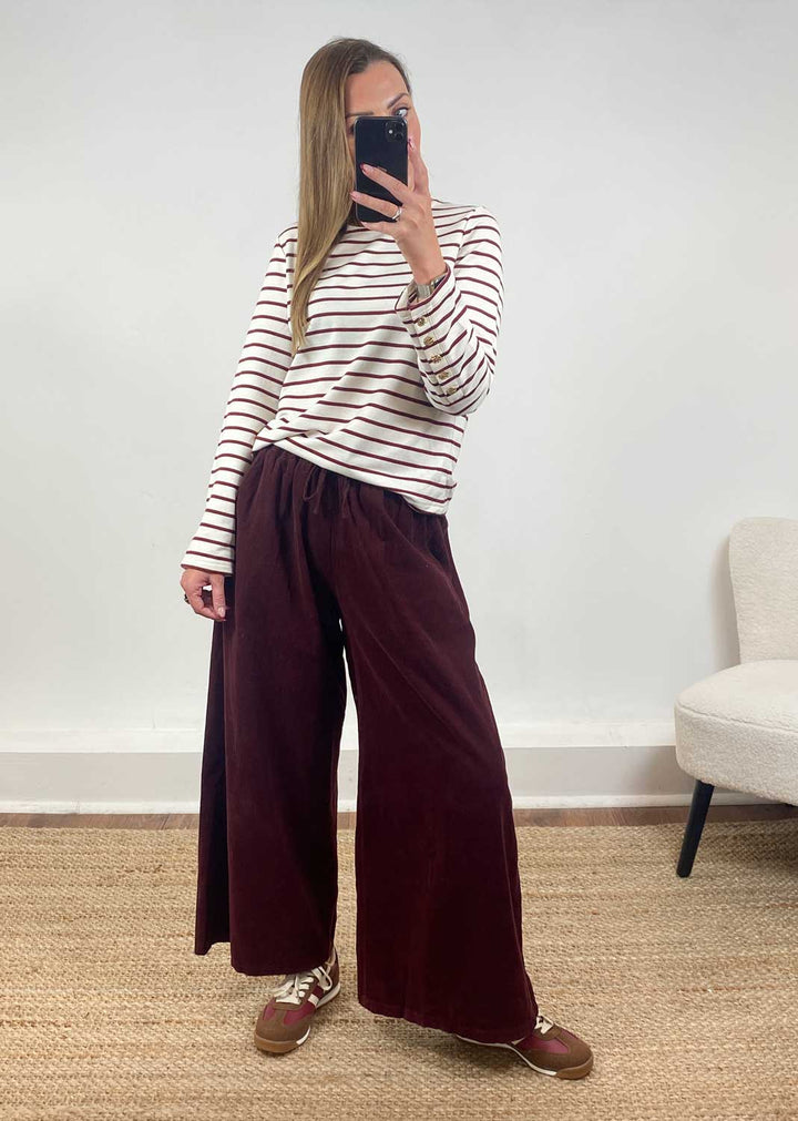 Lukka Stripe Jersey Top Cream