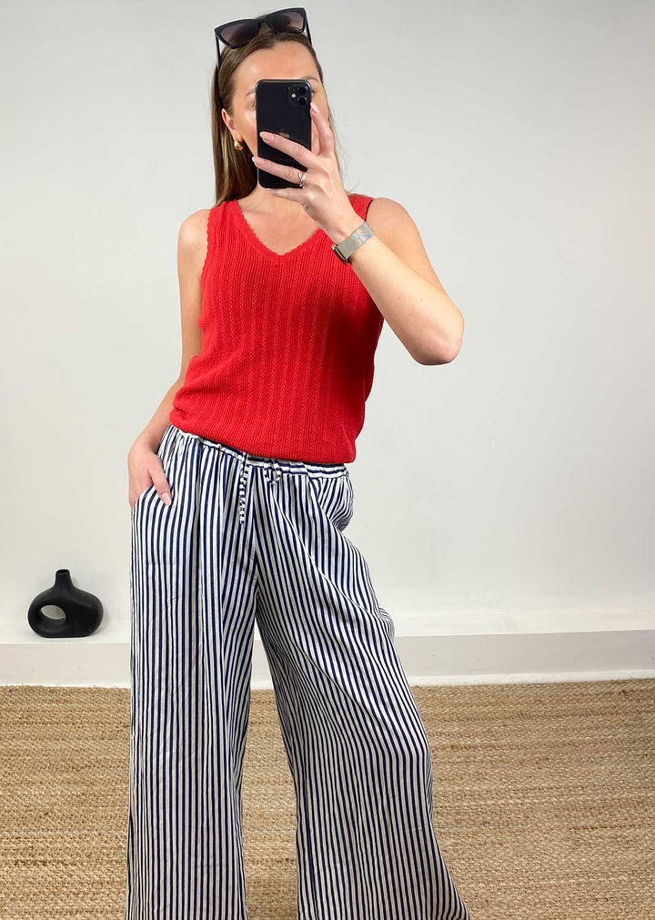 Lux Pointelle Cami in Red