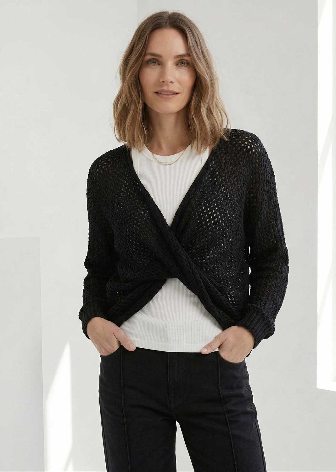 Lydia Crossover Jumper Black
