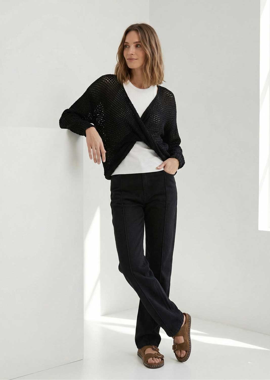 Lydia Crossover Jumper Black