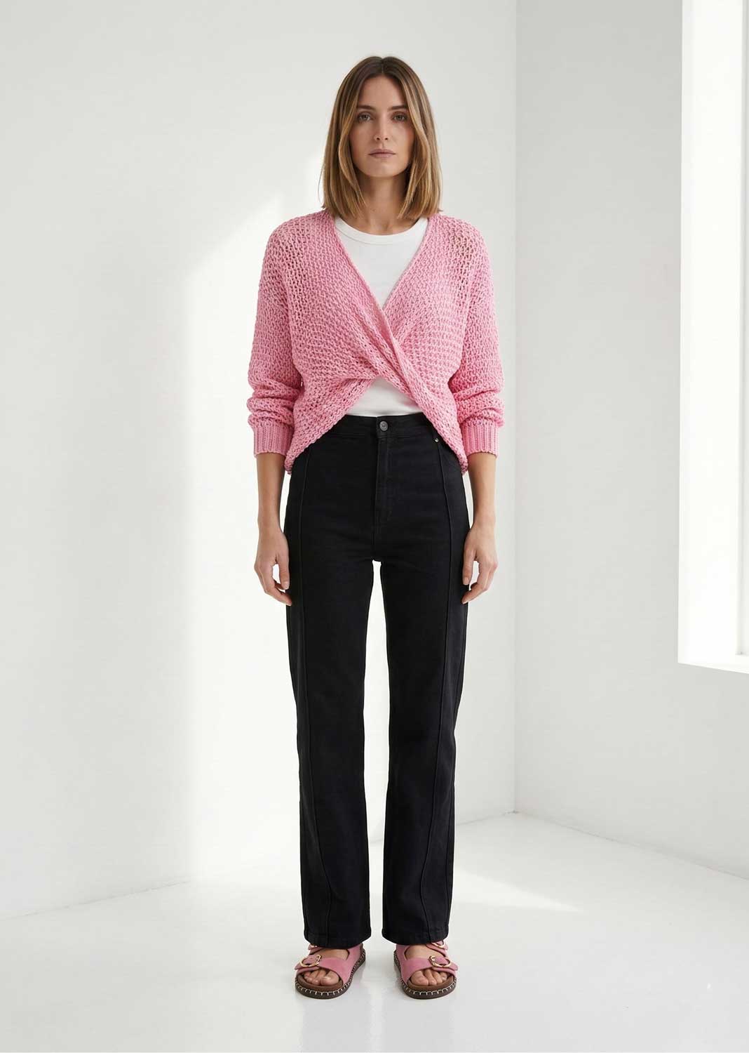 Lydia Crossover Jumper Pink