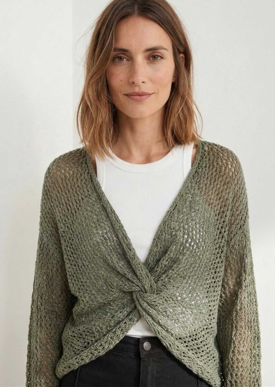 Lydia Crossover Jumper Khaki