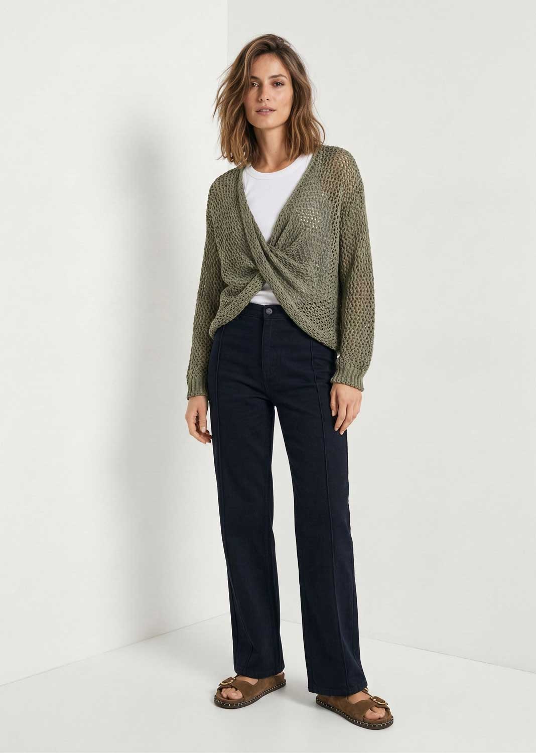 Lydia Crossover Jumper Khaki