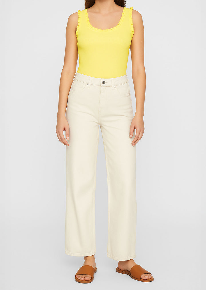 Madison Wide Leg Jeans in Cream