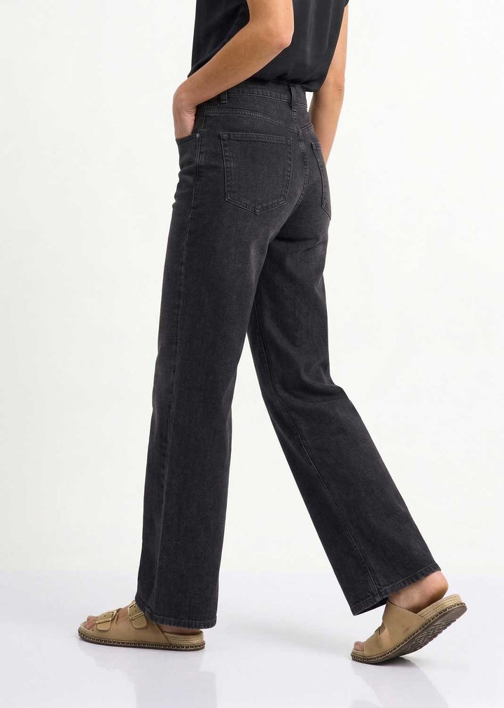 Black wide leg jeans
