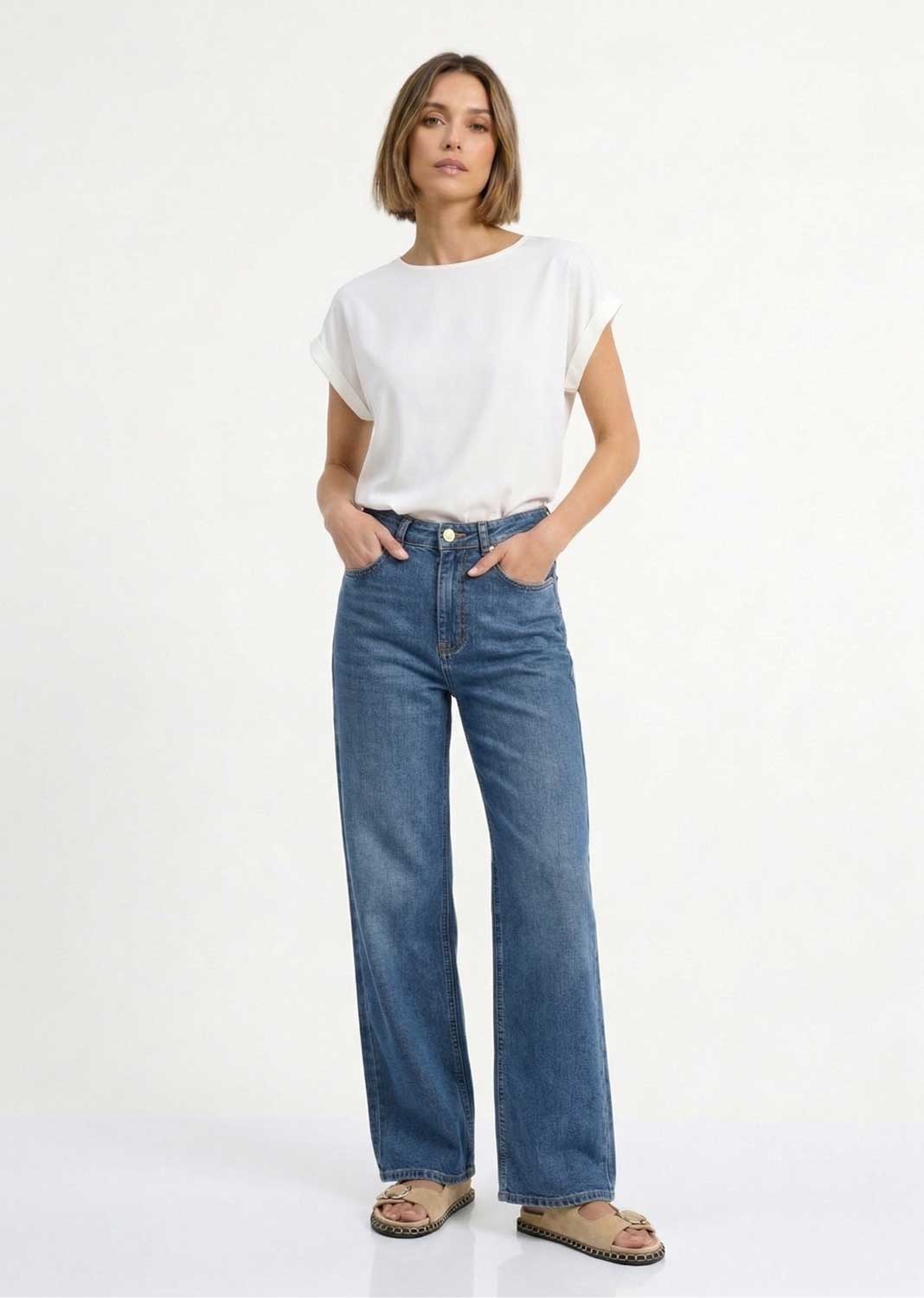 Ellette Satin Top White