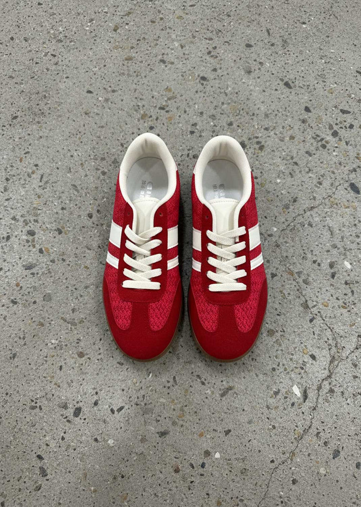 Malea Woven Contrast Trainers Red