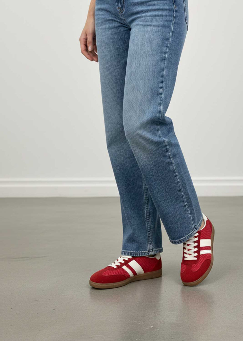 Woven Contrast Trainers Red
