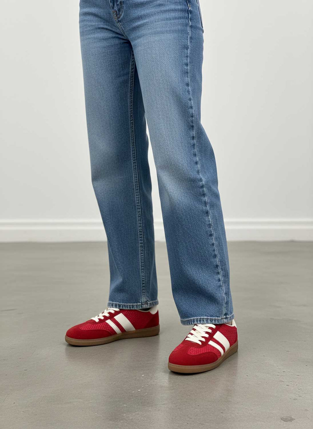 Woven Contrast Trainers Red