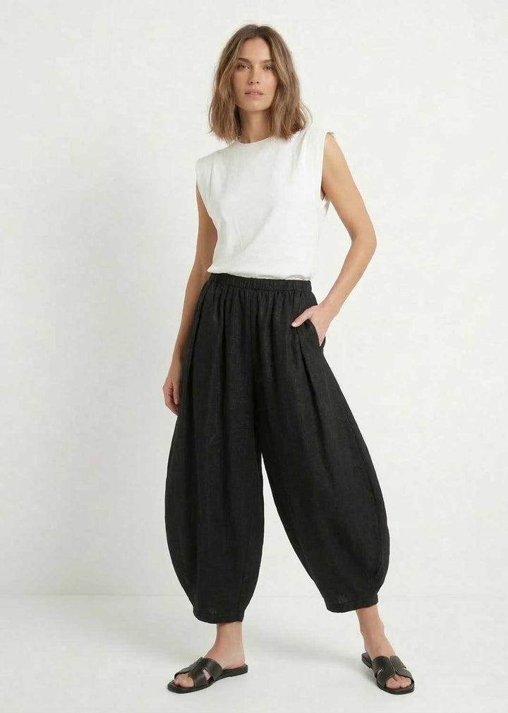 Matilda Shimmer Barrel Pants Black