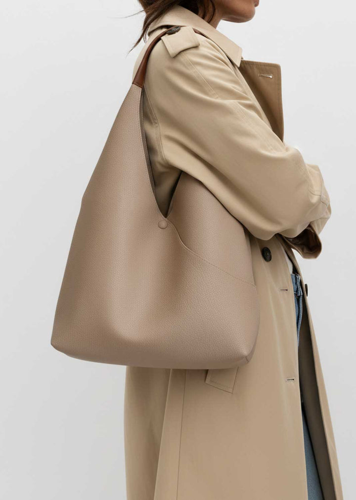 slouchy hobo bag tan