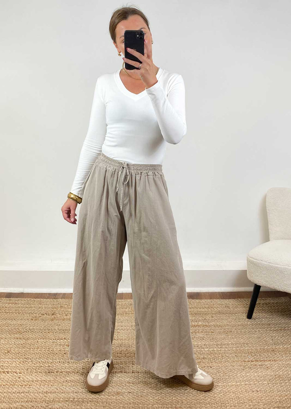 CORD PANTS STONE
