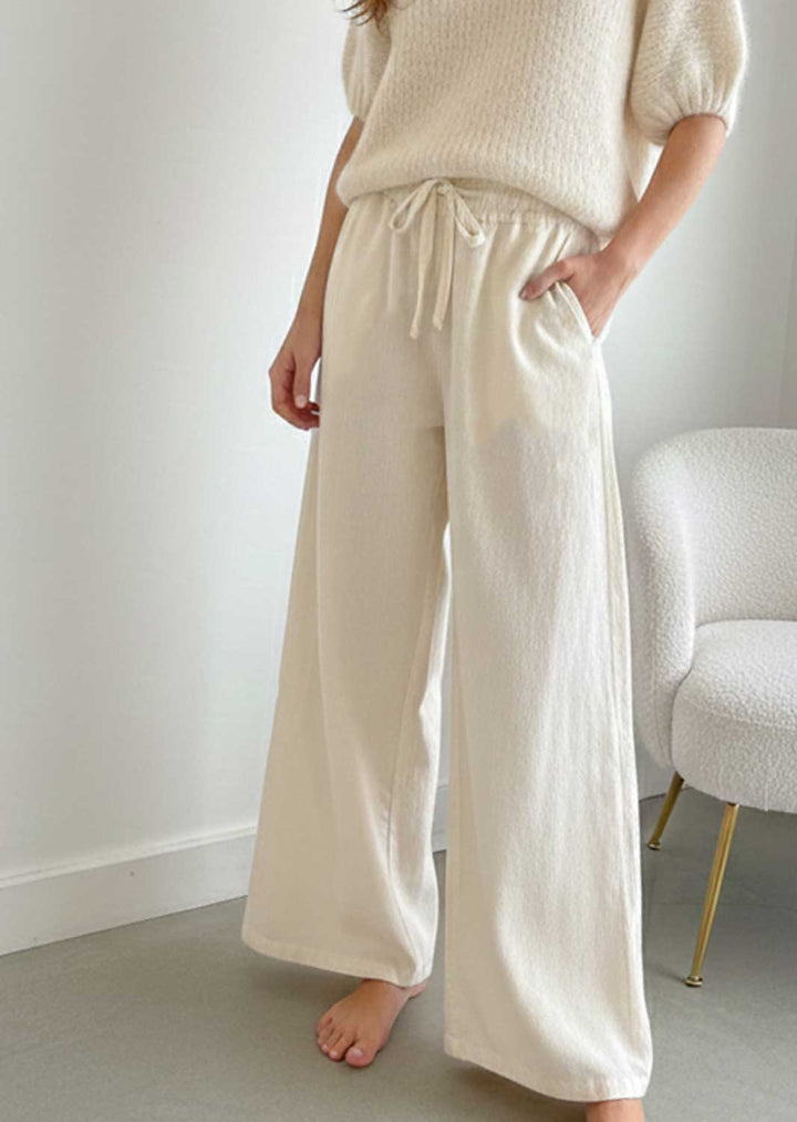 Misty Babycord Wide Pants Cream