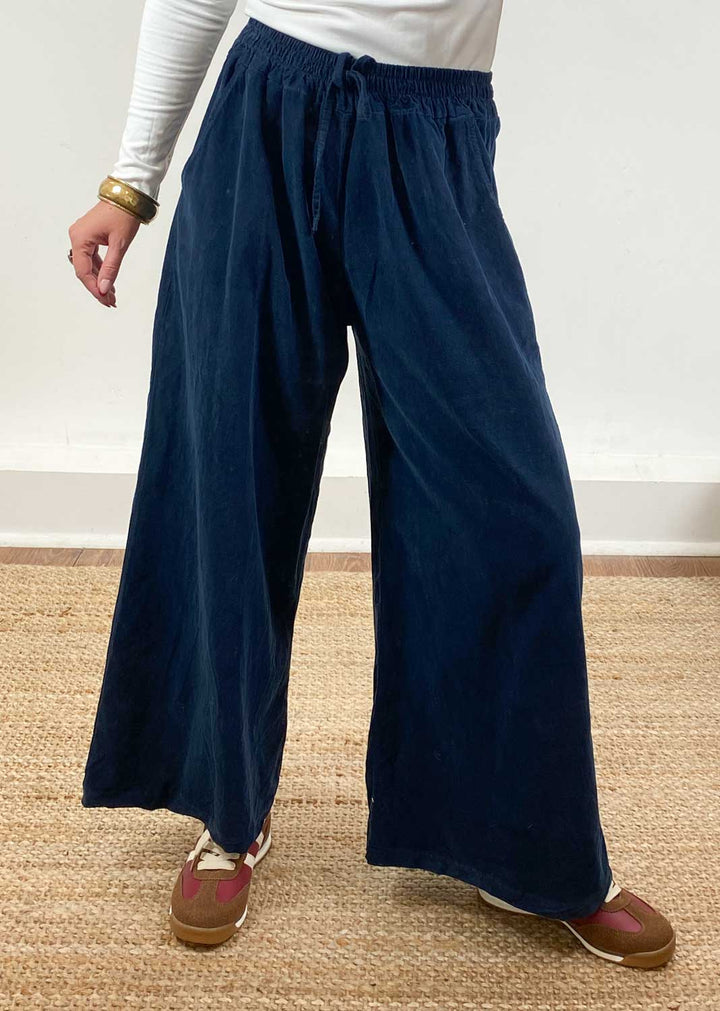 Misty Cord Wide Pants Navy