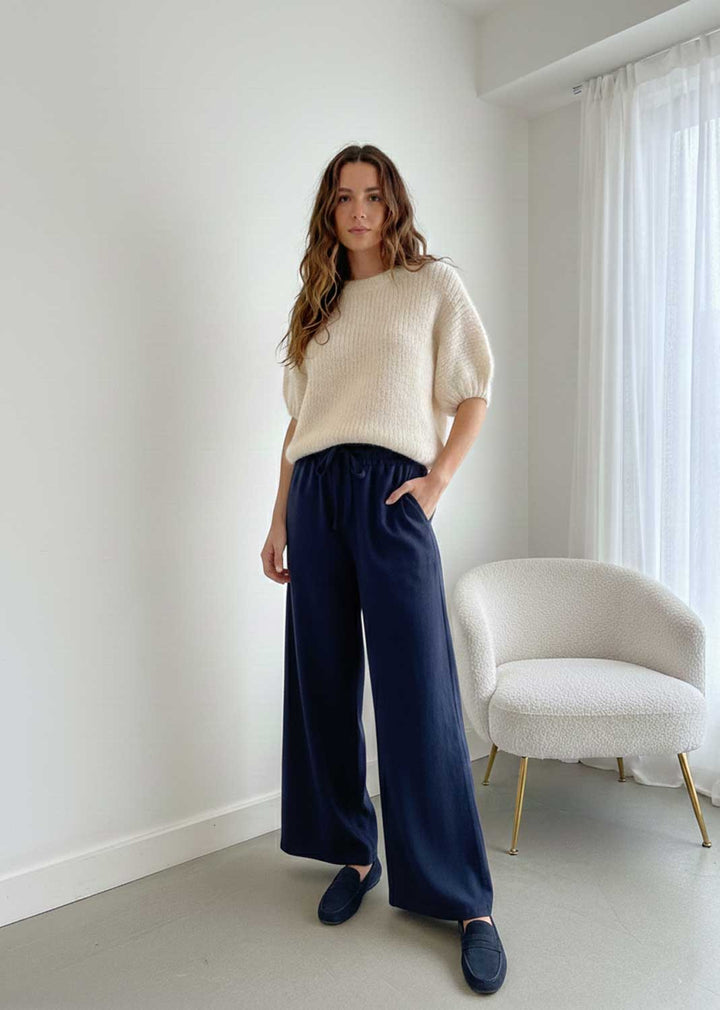 Misty Babycord Wide Pants Navy