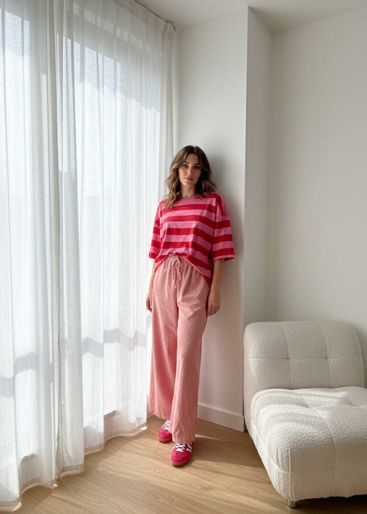 babycord palazzo pants pink
