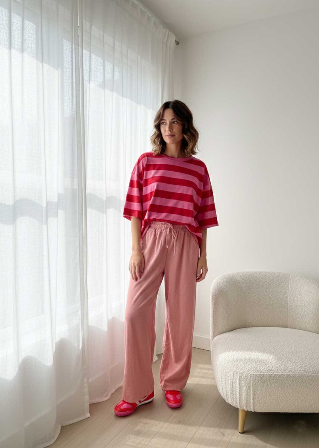 Misty Babycord Wide Pants Pink