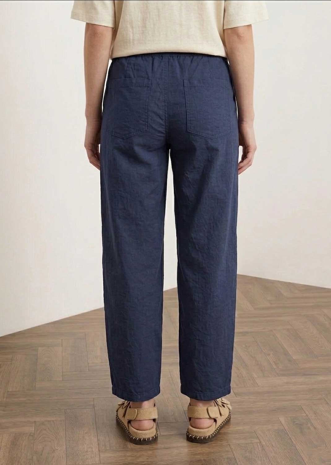 Nadine Navy Barrel Magic Pants