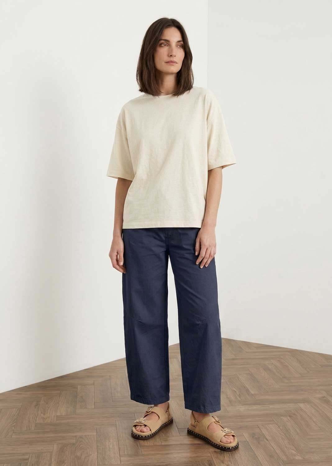 Nadine Navy Barrel Magic Pants